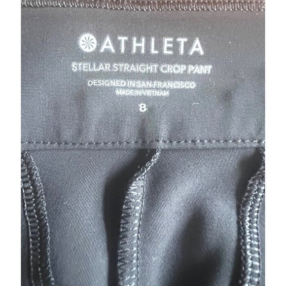 Athleta Stellar Straight Crop Pants Womens Black Stretch Size 8 - Picture 8 of 13